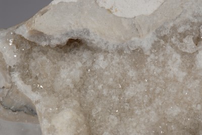 Bergkristall auf Flint, Detail