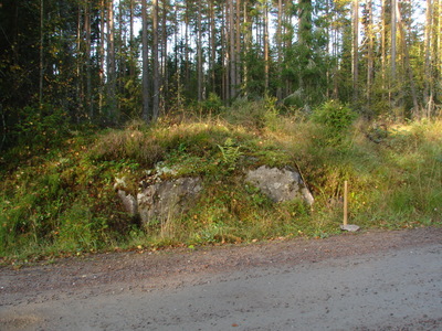 Straßenaufschluss im Kristinehamn-Granit, Bratorshyttan